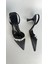 Saten Taşlı 6 cm Topuklu Ayakkabı 0560 4