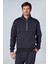 Esw 2923 Dik Yaka Fermuarlı Scuba Kumaş Erkek Sweat Siyah 1