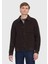 Kahverengi Regular Fit Dik Yaka Casual Örme Mont 1
