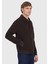 Kahverengi Regular Fit Dik Yaka Casual Örme Mont 3