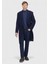 Lacivert Regular Fit Casual Örme Palto 4