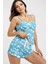 Papatya Baskılı Mavi Askılı Şortlu Pijama Takımı 1