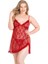 Arias Closet Büyük Beden Kırmızı Kısa Tül Gecelik 1