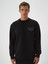 Erkek Siyah Pamuk Dokulu Regular Fit Sweatshirt 2