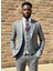 Gri Modern Fit Erkek Takım Elbise | Yelekli 3'lü Kombin 1