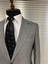 Gri Çizgili Modern Fit Erkek Ceket 5