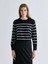 Yeni Sezon Bisiklet Yaka Çizgili Kadın Triko Kazak 1