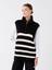 Yeni Sezon Dik Yaka Çizgili Oversize Kadın Triko Süveter 1