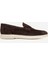 Erkek Düz Taban Loafer Gerçek Süet Deri Mc 21289 Kahverengi 1