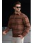 Kahverengi Çizgili Polo Yaka Erkek Sweatshirt E7172 1