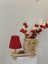 4'lü Rattan Kırmızı Gelincik Vazo Set 3