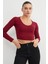 V Yaka Uzun Kol Crop Bluz 1