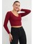 V Yaka Uzun Kol Crop Bluz 3