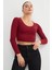 V Yaka Uzun Kol Crop Bluz 6