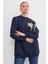 3 Iplik Çiçek Aksesuarlı Oversize Tunik 5