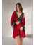 Kırmızı Kadife Sabahlık &amp; Gecelik Takım 2' Li 1