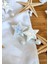 White Sparkle El Yapımı Beyaz Simli Cam Görünümlü Yıldız Küpe 2