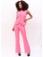 Klasik Yelek & Ispanyol Paça Pantolon Takım-Pembe 2
