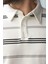 Ekru Çizgili Polo Yaka Erkek Sweatshirt E7172 2