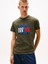 Tommy Hılfıger Erkek Marka Logolu Organik Pamuklu Bisiklet Yakalı Günlük Kullanıma Uygun Yeşil T-Shirt DM0DM21977 Mrh 1