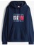 Tommy Hılfıger Erkek Marka Logolu Kapüşonlu Şık Görünüşlü Lacivert Sweatshirt DM0DM22092 C1G 4