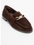 Kadın Tokalı Loafer Gerçek Süet Deri Rg 7502 Kahverengi 4