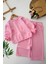 Simli Papatya Detaylı Kız Çocuk Oversize 2 li takım - Pembe 1