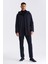 Lacivert Comfort Fit Kapüşonlu Gizli Fermuarlı Klasik Model Mont 6