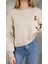 Teddy Nakışlı Şardonlu Kalın Sweatshirt 1