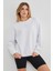 3 Iplik Taşlı Kalp Detaylı Oversize Sweatshirt 6