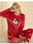 Fransız Kadife Kırmızı Pijama Takımı 3