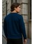 Erkek Desenli Kışlık Salaş Rahat Lacivert Sweatshirt 5