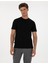 Erkek Siyah Regular Fit Kalın Dokulu Bisiklet Yaka Basic Tişört 50318130-VR046 3