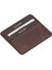 Unisex Süper Slim Para Bölmeli Hakiki Deri Ince Kartlık Cüzdan 6 Bölmeli - Kapuçino 4
