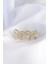 Pirinç Gold Renk Minimal Fiyonk Küpe 1