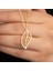 925 Ayar Gümüş Gold Yaprak Kadın Kolye 2