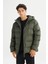 Regular Fit Normal Kesim Kapüşonlu Cepli Puffer Şişme Mont 1