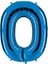 0 Rakamı Mavi Folyo Balon 16 Inch 40 cm 1