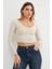 V Yaka Uzun Kol Crop Bluz 3