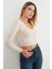 V Yaka Uzun Kol Crop Bluz 6