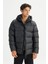Regular Fit Normal Kesim Kapüşonlu Cepli Şişme Puffer Mont 3