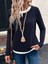 Kadın Uzun Kollu V Yakalı Çift Renkli Viskon Iki Iplik Bluz 3