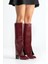 Aja Bordo Kadın Kalın Topuklu Çizme Olabilen Bot 2