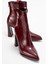Aja Bordo Kadın Kalın Topuklu Çizme Olabilen Bot 6