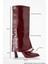 Aja Bordo Kadın Kalın Topuklu Çizme Olabilen Bot 5