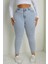 Kadın Yüksek Bel Skinny Fit Jeans Büyük Beden Kot PantolonC597 4