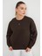 3 Iplik Taşlı Kalp Detaylı Oversize Sweatshirt 7