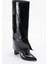 Aja Siyah Kadın Kalın Topuklu Çizme Olabilen Bot 4