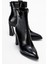Aja Siyah Kadın Kalın Topuklu Çizme Olabilen Bot 7