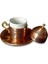 6 Kişilik Bakır Kahve Fincanı Üzüm Işlemeli Kadife Kutulu 2